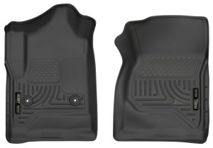 GMC Sierra 1500 Floor Mats - Front - Husky Liners - Weatherbeater - Black - 2014